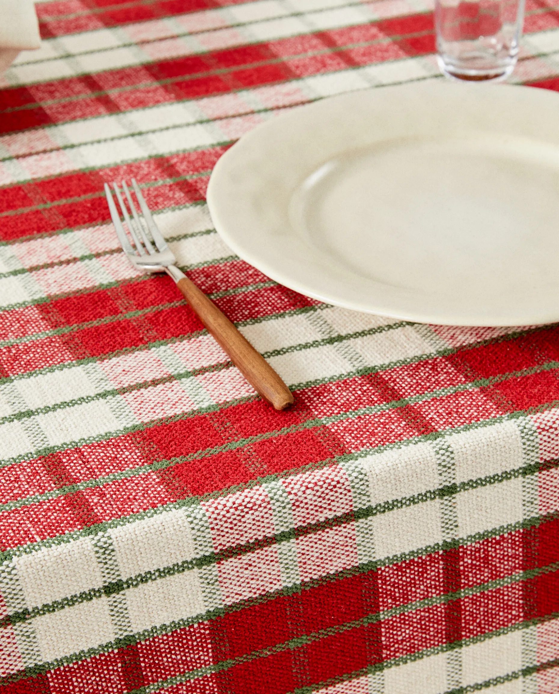 Christmas Tartan Cotton Tablecloth