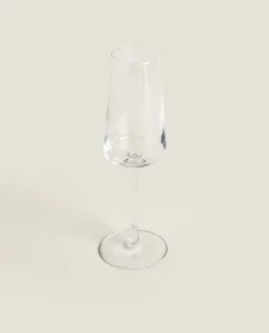 Conical Crystalline Flute Glass