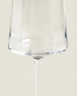 Conical Crystalline Flute Glass