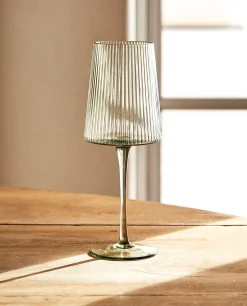 Conical Wine Glass With Lines