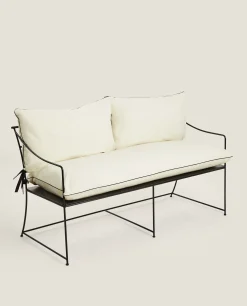 Cotton Back Cushion With Piping