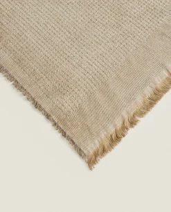 Cotton Blanket With Fringing