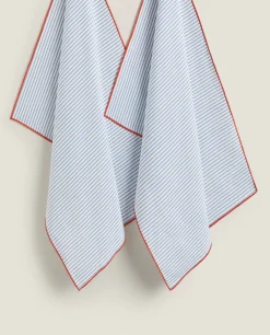 Cotton Kitchen Towel With Stripes (Pack Of 2)