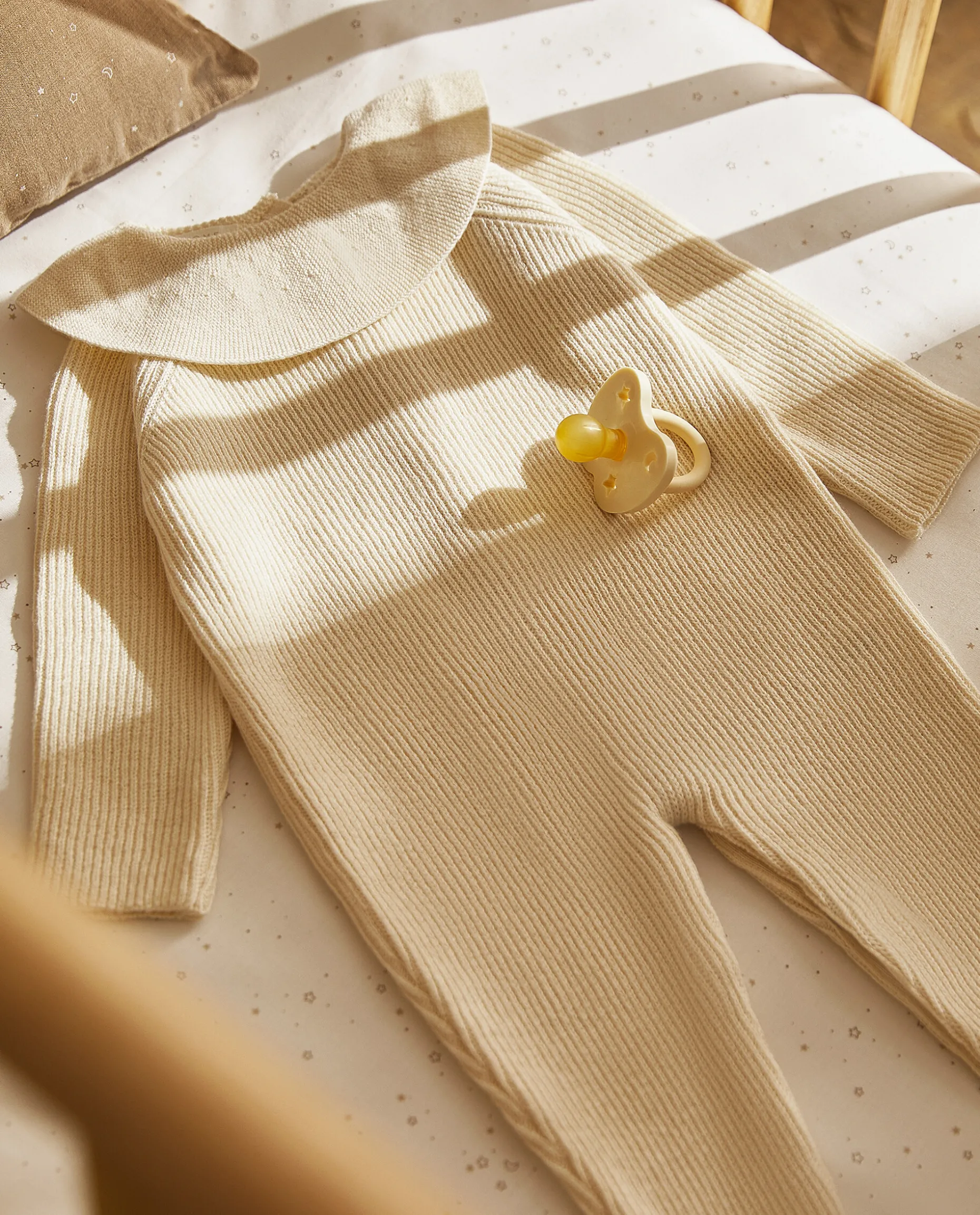 Cotton Romper With Silk And Collar