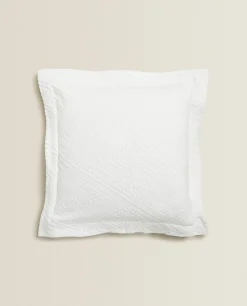 Cotton Throw Pillow Cover With Geometric Design