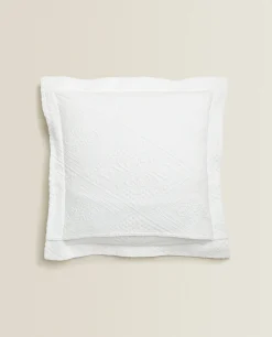 Cotton Throw Pillow Cover With Geometric Design
