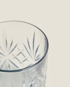 Crystalline Tumbler With Raised Design