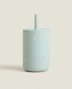 Dots Silicone Tumbler With Straw