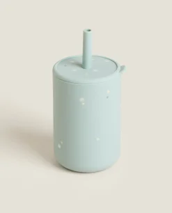 Dots Silicone Tumbler With Straw