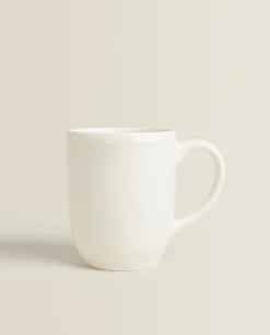 Earthenware Mug With A Raised-Design Edge