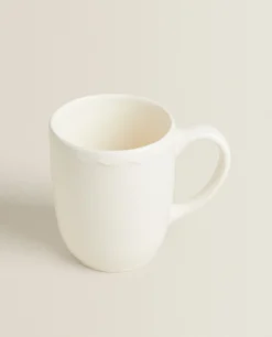 Earthenware Mug With A Raised-Design Edge