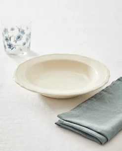 Earthenware Soup Plate With Raised-Design Edge