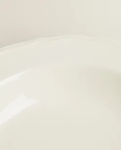 Earthenware Soup Plate With Raised-Design Edge