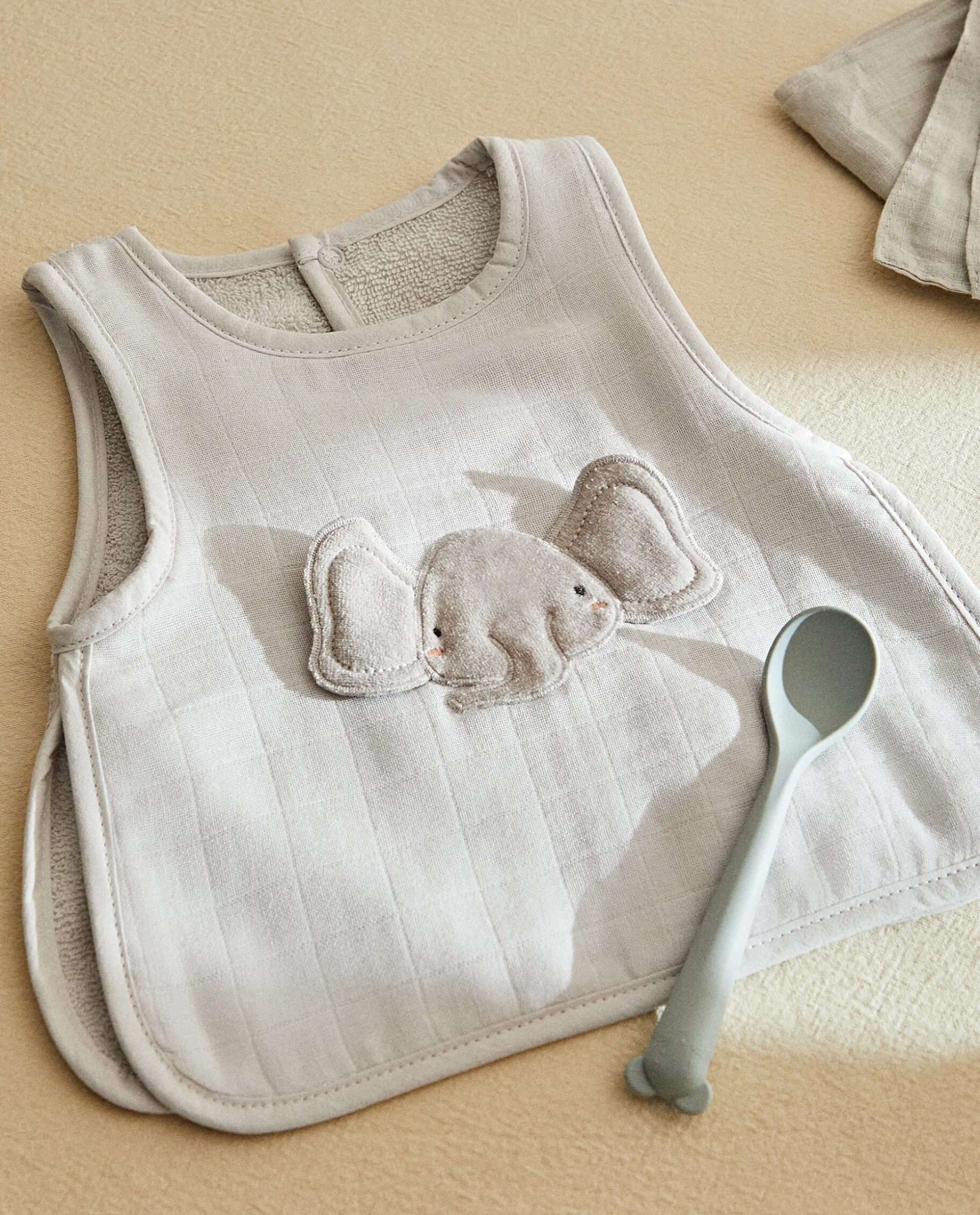 Elephant Cotton Terrycloth Bib