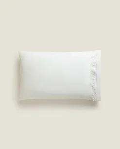Embroidered Moons And Stars Pillowcase