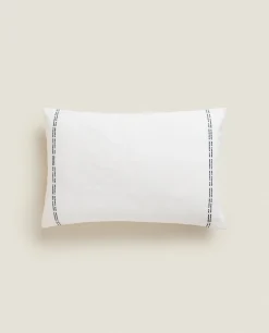 Embroidered Throw Pillow Cover
