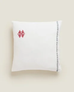 Embroidered Throw Pillow Cover