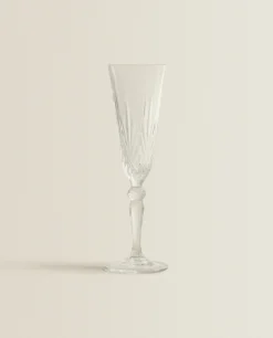 Engraved Crystalline Flute Glass