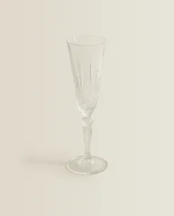 Engraved Crystalline Flute Glass