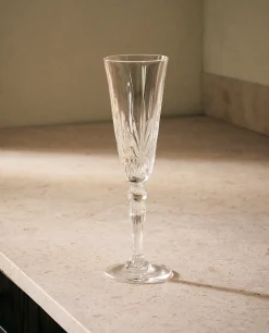 Engraved Crystalline Flute Glass