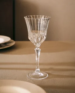 Engraved Crystalline Water Glass