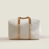 Fabric Travel Bag With Leather Detail
