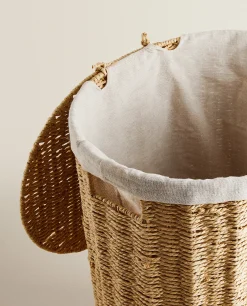 Fabric-Lined Laundry Hamper