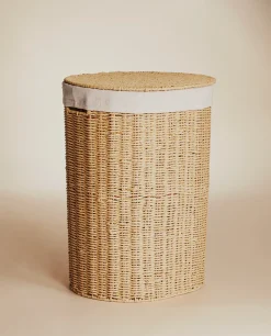 Fabric-Lined Laundry Hamper