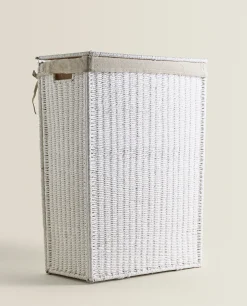 Fabric-Lined Laundry Hamper