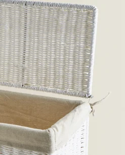 Fabric-Lined Laundry Hamper