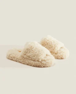 Faux Fur Platform Slider Slippers