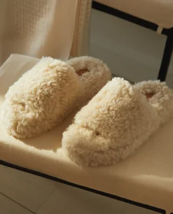 Faux Fur Platform Slider Slippers