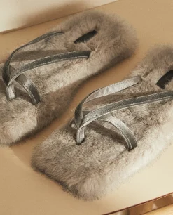 Faux Fur Sandal Slippers