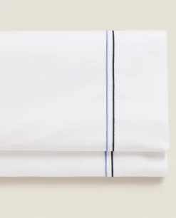 Flat Sheet With Two Embroidered Lines