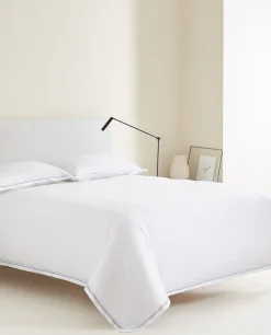 Flat Sheet With Two Embroidered Lines