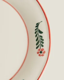 Floral Earthenware Dinner Plate