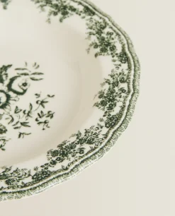 Floral Earthenware Soup Plate