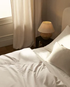 Floral Embroidery Duvet Cover