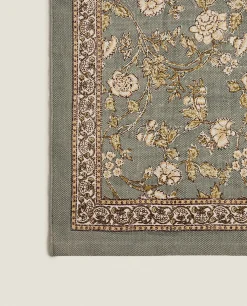 Floral Print Block Rug