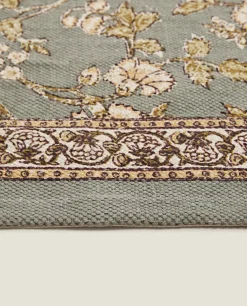 Floral Print Block Rug