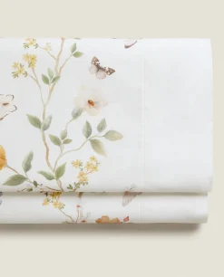 Flower And Butterfly Print Top Sheet