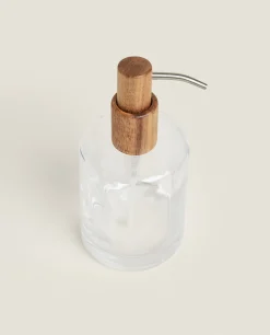 Glass And Wood Dispenser