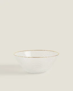 Glass Bowl With Raised Detail
