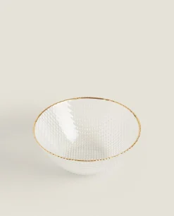 Glass Bowl With Raised Detail