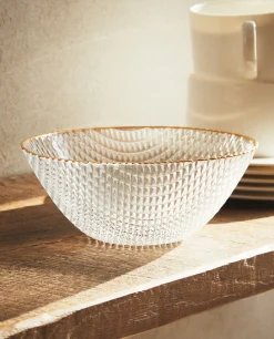 Glass Bowl With Raised Detail