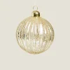 Glass Christmas Bauble Decoration With Stripes