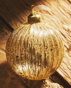 Glass Christmas Bauble Decoration With Stripes