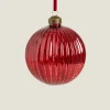 Glass Christmas Bauble Decoration With Stripes