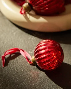 Glass Christmas Bauble Decoration With Stripes