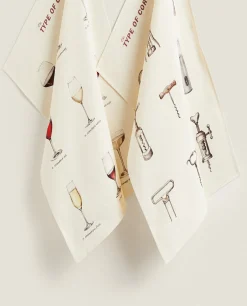 Glass Print Kitchen Towel (Pack Of 2)